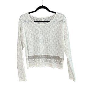 You Are Not Alone White Lace Top Long Sleeves Whimsigoth
